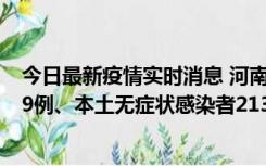 今日最新疫情实时消息 河南11月14日新增本土确诊病例149例、本土无症状感染者2138例