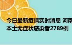 今日最新疫情实时消息 河南昨日新增本土确诊病例225例，本土无症状感染者2789例