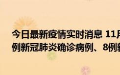 今日最新疫情实时消息 11月14日0-20时，浙江宁波新增2例新冠肺炎确诊病例、8例新冠肺炎无症状感染者