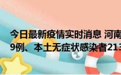 今日最新疫情实时消息 河南11月14日新增本土确诊病例149例、本土无症状感染者2138例