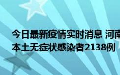 今日最新疫情实时消息 河南昨日新增本土确诊病例149例、本土无症状感染者2138例