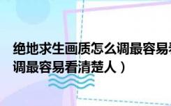 绝地求生画质怎么调最容易看清楚人像（绝地求生画质怎么调最容易看清楚人）