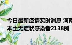 今日最新疫情实时消息 河南昨日新增本土确诊病例149例、本土无症状感染者2138例