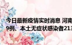 今日最新疫情实时消息 河南11月14日新增本土确诊病例149例、本土无症状感染者2138例