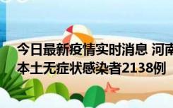 今日最新疫情实时消息 河南昨日新增本土确诊病例149例、本土无症状感染者2138例