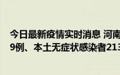 今日最新疫情实时消息 河南11月14日新增本土确诊病例149例、本土无症状感染者2138例