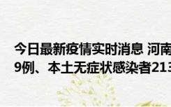 今日最新疫情实时消息 河南11月14日新增本土确诊病例149例、本土无症状感染者2138例