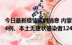 今日最新疫情实时消息 内蒙古11月14日新增本土确诊病例84例、本土无症状感染者1247例