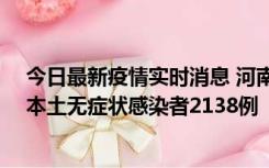 今日最新疫情实时消息 河南昨日新增本土确诊病例149例、本土无症状感染者2138例