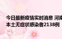 今日最新疫情实时消息 河南昨日新增本土确诊病例149例、本土无症状感染者2138例