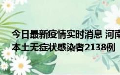 今日最新疫情实时消息 河南昨日新增本土确诊病例149例、本土无症状感染者2138例