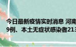 今日最新疫情实时消息 河南11月14日新增本土确诊病例149例、本土无症状感染者2138例