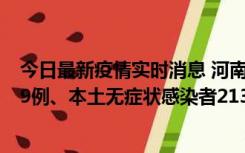 今日最新疫情实时消息 河南11月14日新增本土确诊病例149例、本土无症状感染者2138例