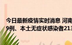 今日最新疫情实时消息 河南11月14日新增本土确诊病例149例、本土无症状感染者2138例