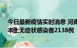 今日最新疫情实时消息 河南昨日新增本土确诊病例149例、本土无症状感染者2138例