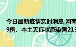 今日最新疫情实时消息 河南11月14日新增本土确诊病例149例、本土无症状感染者2138例