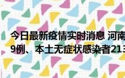 今日最新疫情实时消息 河南11月14日新增本土确诊病例149例、本土无症状感染者2138例