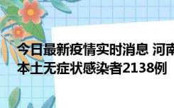 今日最新疫情实时消息 河南昨日新增本土确诊病例149例、本土无症状感染者2138例