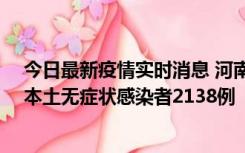 今日最新疫情实时消息 河南昨日新增本土确诊病例149例、本土无症状感染者2138例