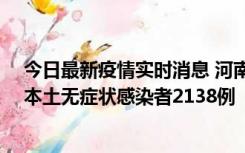 今日最新疫情实时消息 河南昨日新增本土确诊病例149例、本土无症状感染者2138例