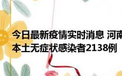 今日最新疫情实时消息 河南昨日新增本土确诊病例149例、本土无症状感染者2138例