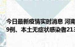 今日最新疫情实时消息 河南11月14日新增本土确诊病例149例、本土无症状感染者2138例