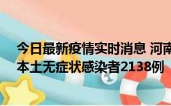 今日最新疫情实时消息 河南昨日新增本土确诊病例149例、本土无症状感染者2138例