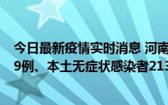 今日最新疫情实时消息 河南11月14日新增本土确诊病例149例、本土无症状感染者2138例