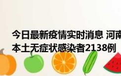 今日最新疫情实时消息 河南昨日新增本土确诊病例149例、本土无症状感染者2138例