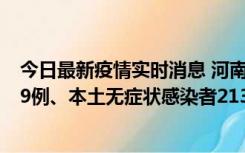 今日最新疫情实时消息 河南11月14日新增本土确诊病例149例、本土无症状感染者2138例