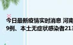 今日最新疫情实时消息 河南11月14日新增本土确诊病例149例、本土无症状感染者2138例