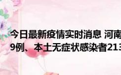 今日最新疫情实时消息 河南11月14日新增本土确诊病例149例、本土无症状感染者2138例