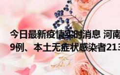 今日最新疫情实时消息 河南11月14日新增本土确诊病例149例、本土无症状感染者2138例