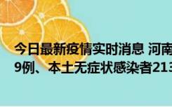 今日最新疫情实时消息 河南11月14日新增本土确诊病例149例、本土无症状感染者2138例