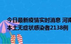 今日最新疫情实时消息 河南昨日新增本土确诊病例149例、本土无症状感染者2138例