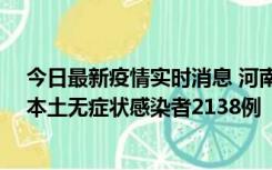 今日最新疫情实时消息 河南昨日新增本土确诊病例149例、本土无症状感染者2138例