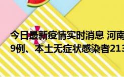 今日最新疫情实时消息 河南11月14日新增本土确诊病例149例、本土无症状感染者2138例