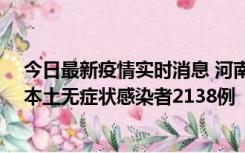 今日最新疫情实时消息 河南昨日新增本土确诊病例149例、本土无症状感染者2138例