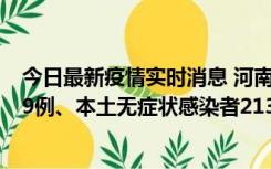 今日最新疫情实时消息 河南11月14日新增本土确诊病例149例、本土无症状感染者2138例