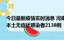 今日最新疫情实时消息 河南昨日新增本土确诊病例149例、本土无症状感染者2138例