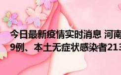 今日最新疫情实时消息 河南11月14日新增本土确诊病例149例、本土无症状感染者2138例