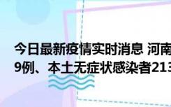 今日最新疫情实时消息 河南11月14日新增本土确诊病例149例、本土无症状感染者2138例