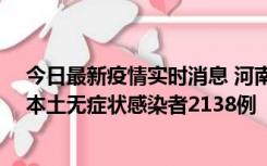 今日最新疫情实时消息 河南昨日新增本土确诊病例149例、本土无症状感染者2138例