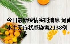 今日最新疫情实时消息 河南昨日新增本土确诊病例149例、本土无症状感染者2138例