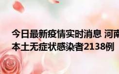 今日最新疫情实时消息 河南昨日新增本土确诊病例149例、本土无症状感染者2138例