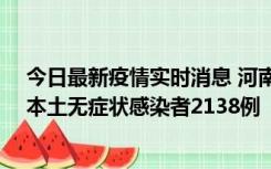 今日最新疫情实时消息 河南昨日新增本土确诊病例149例、本土无症状感染者2138例