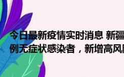 今日最新疫情实时消息 新疆喀什地区新增4例确诊病例、97例无症状感染者，新增高风险区4个