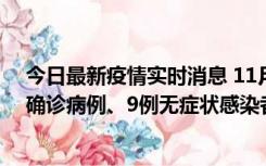 今日最新疫情实时消息 11月15日0-24时，宁波市新增5例确诊病例、9例无症状感染者，均为集中隔离点检出