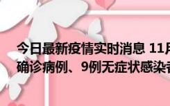 今日最新疫情实时消息 11月15日0-24时，宁波市新增5例确诊病例、9例无症状感染者，均为集中隔离点检出