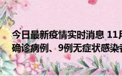 今日最新疫情实时消息 11月15日0-24时，宁波市新增5例确诊病例、9例无症状感染者，均为集中隔离点检出